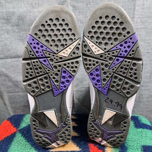 Size 10 Nike Air Jordan 7 Retro Flint Gray White Purple CU9307-100 Men's Sneaker - Picture 6 of 15